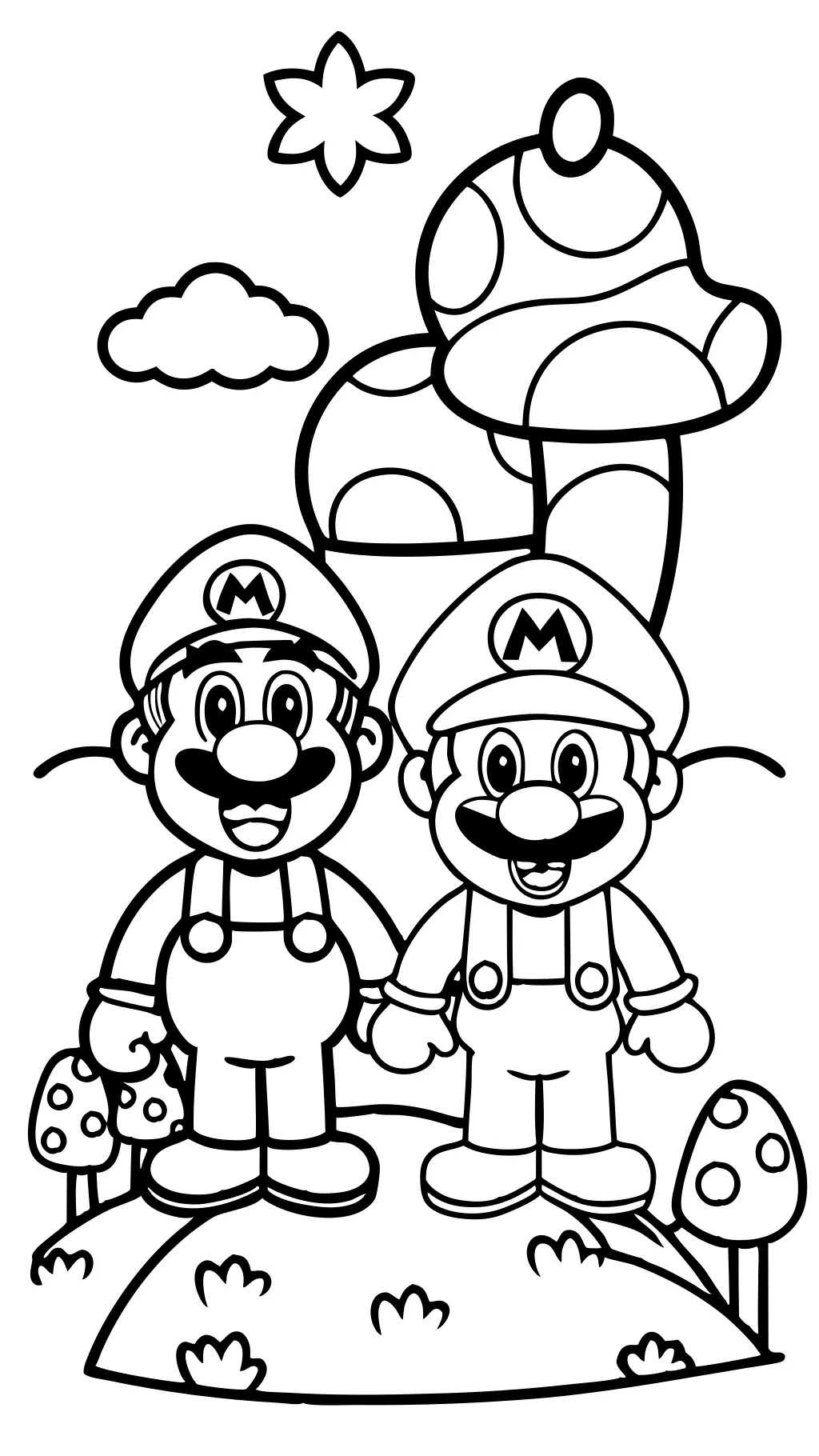 Páginas para colorear de Mario Brother